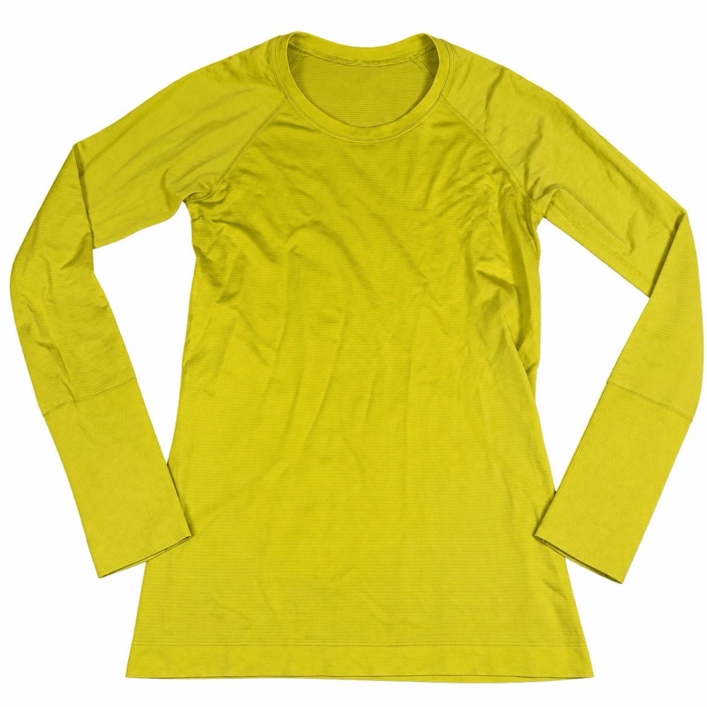 Lululemon Yellow Serpentine swiftly tech 6 long sleeve